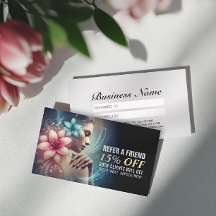 Massage Therapy Healing Hands Energy Spa Wellness Referral Card