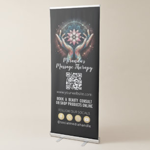 Massage Therapy Healing Hands Energy Spa Wellness Retractable Banner
