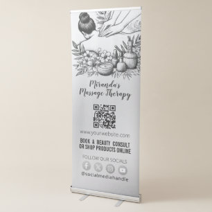 Massage Therapy Healing Hands Energy Spa Wellness Retractable Banner