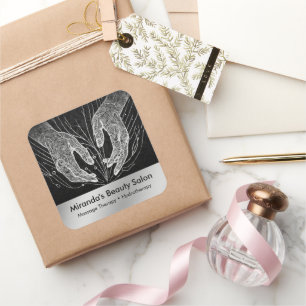 Massage Therapy Healing Hands Energy Spa Wellness Square Sticker