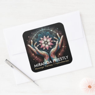 Massage Therapy Healing Hands Energy Spa Wellness Square Sticker