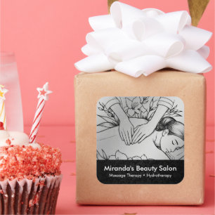 Massage Therapy Healing Hands Energy Spa Wellness Square Sticker