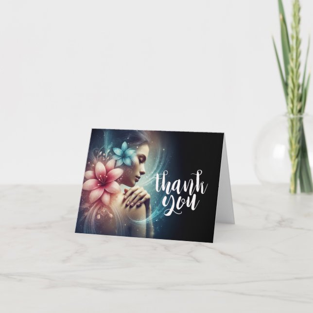 Massage Therapy Healing Hands Energy Spa Wellness Thank You Card (Front)