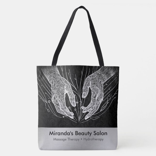 Massage Therapy Healing Hands Energy Spa Wellness Tote Bag (Front)