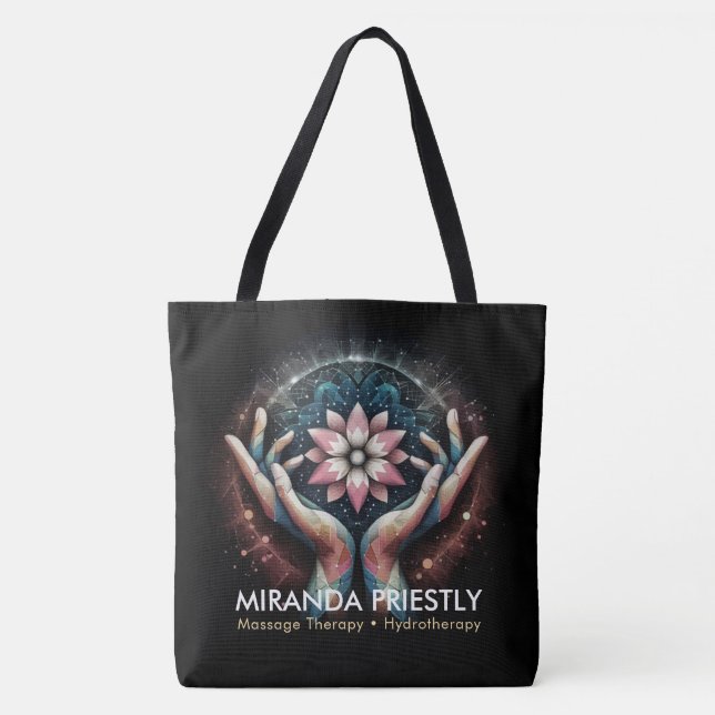 Massage Therapy Healing Hands Energy Spa Wellness Tote Bag (Front)