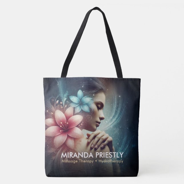 Massage Therapy Healing Hands Energy Spa Wellness Tote Bag (Front)