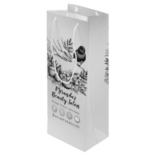 Massage Therapy Healing Hands Energy Spa Wellness Wine Gift Bag