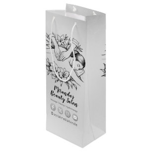 Massage Therapy Healing Hands Energy Spa Wellness Wine Gift Bag