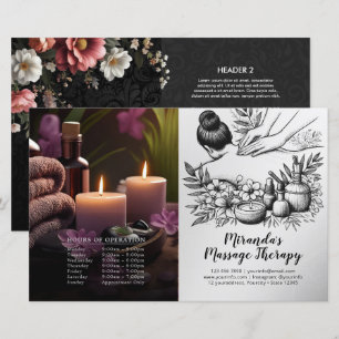 Massage Therapy Healing Hands Price Bifold Flyer