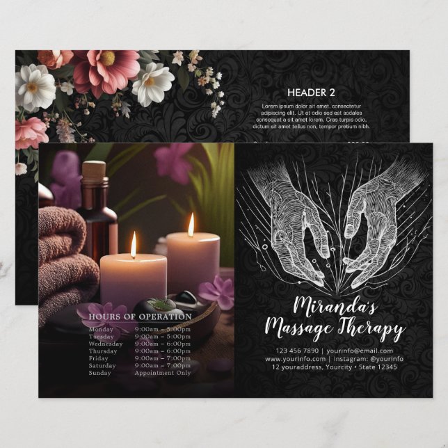 Massage Therapy Healing Hands Price Bifold Flyer (Front/Back)