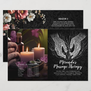 Massage Therapy Healing Hands Price Bifold Flyer