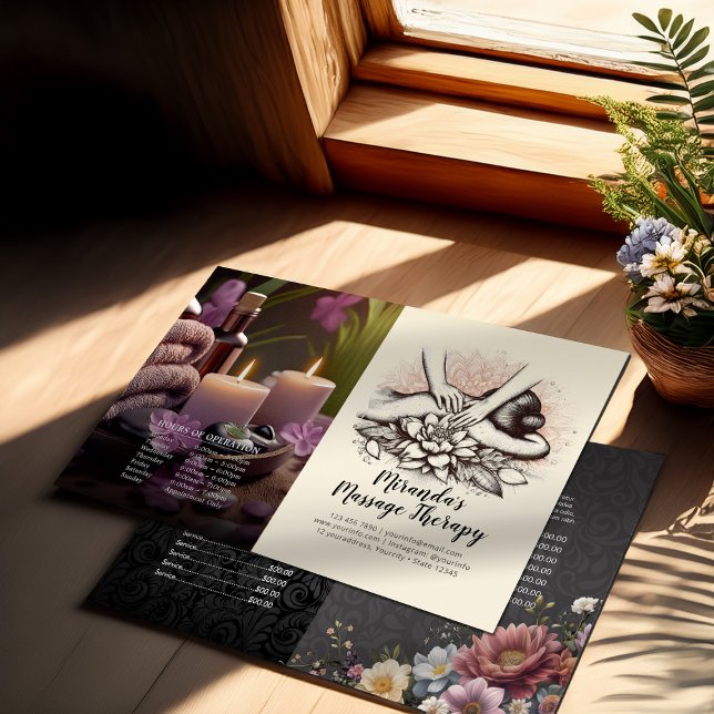 Massage Therapy Healing Hands Price Bifold Flyer (Creator Uploaded)