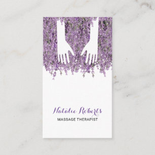 Massage Therapy Healing Hands Spa Lavender Business Card