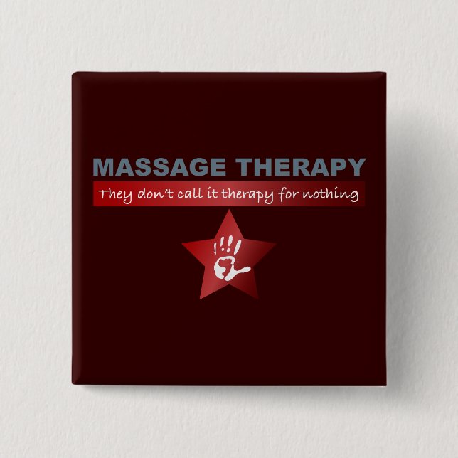 Massage Therapy in Ruby Red 15 Cm Square Badge (Front)