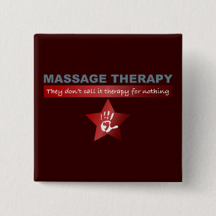 Massage Therapy in Ruby Red 15 Cm Square Badge