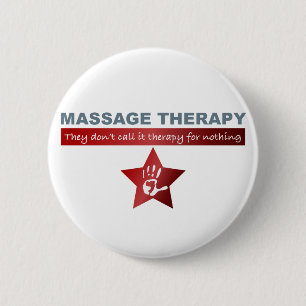 Massage Therapy in Ruby Red 6 Cm Round Badge