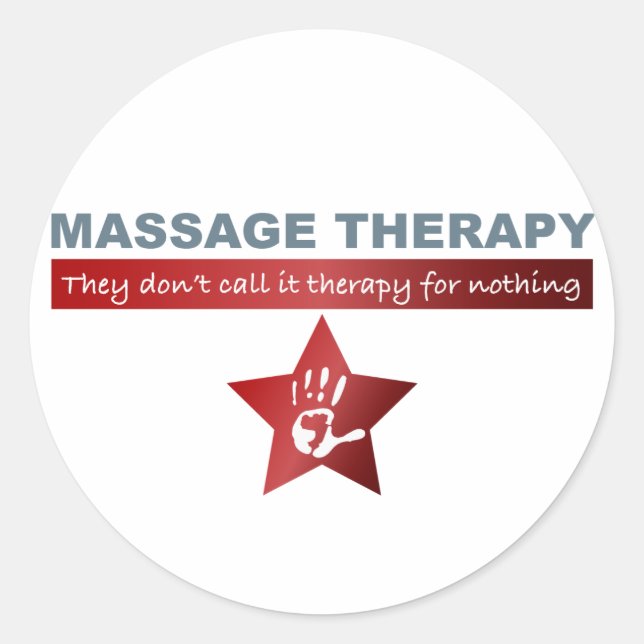 Massage Therapy in Ruby Red Classic Round Sticker (Front)