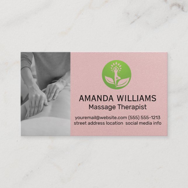 Massage Therapy Logo Business Card (Front)