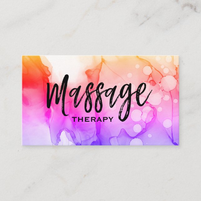 *~* Massage Therapy Massage Therapist Watercolors Business Card (Front)
