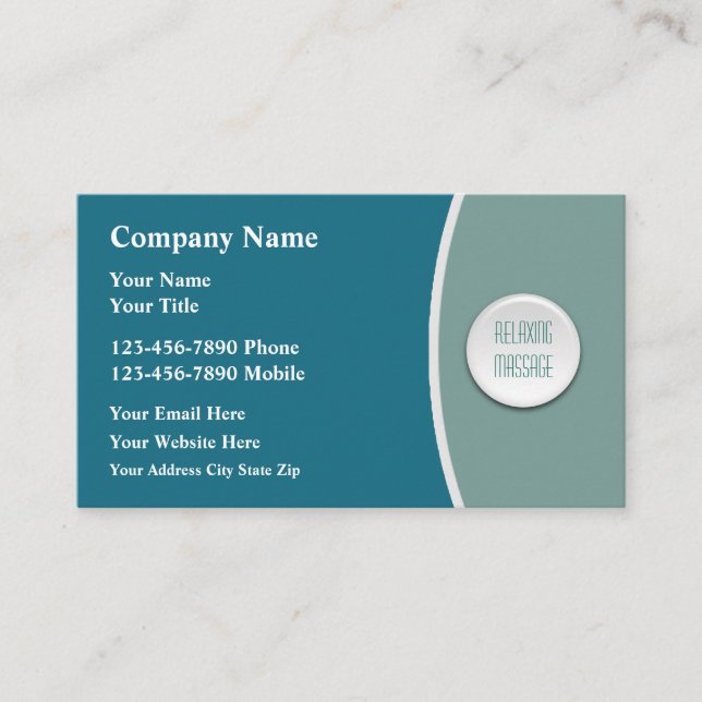 Massage Therapy Modern Business Card Design (Front)