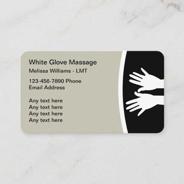 Massage Therapy Modern Editable Business Cards (Front)