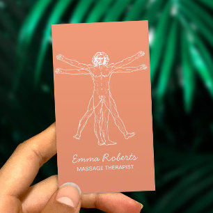 Massage Therapy Perfect Body Spa Orange Business Card