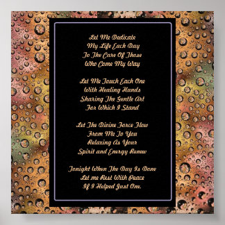 Massage Therapy Prayer Poster