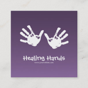 Massage therapy - purple square business card