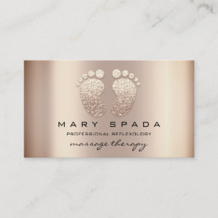 Massage Therapy Reflexology Feet Instagra Rose Business Card