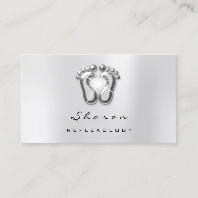 Massage Therapy Reflexology Therapist Silver Spark Business Card (Front)