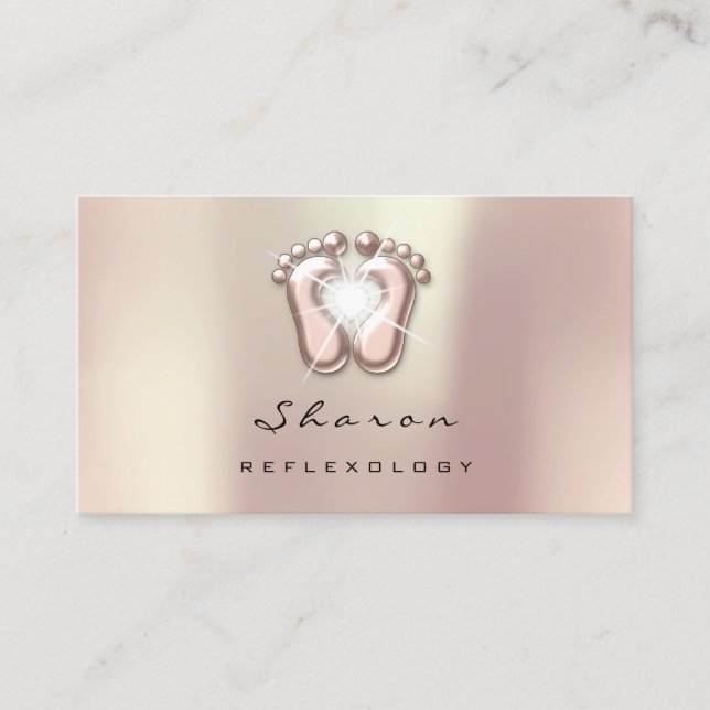 Massage Therapy Reflexology Therapist Social Rose Business Card (Front)
