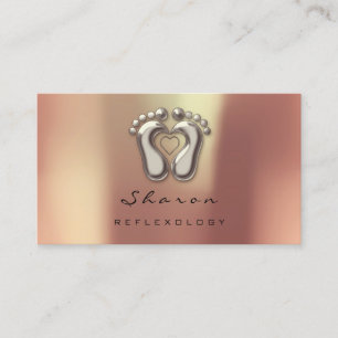 Massage Therapy Reflexology Therapy Copper Ivory Business Card
