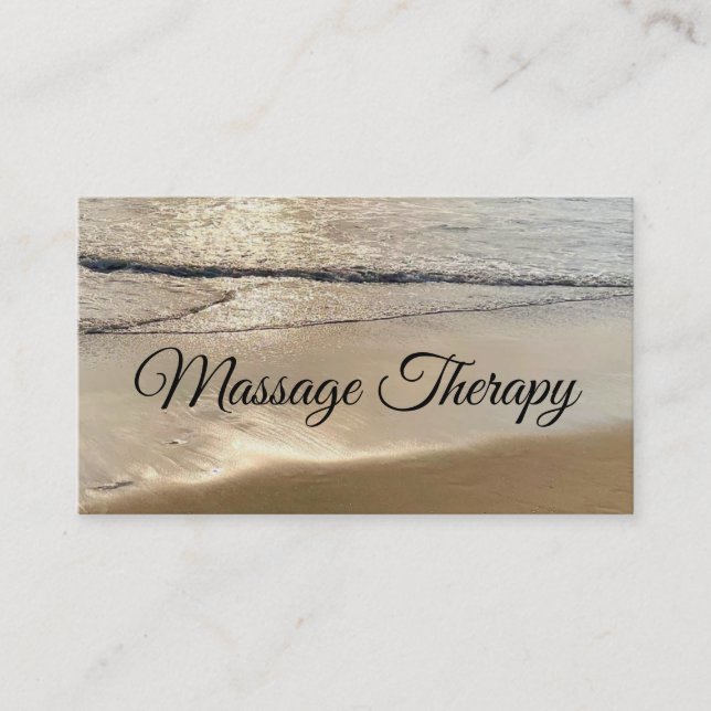 Massage Therapy Serenity Beach Business Card (Front)