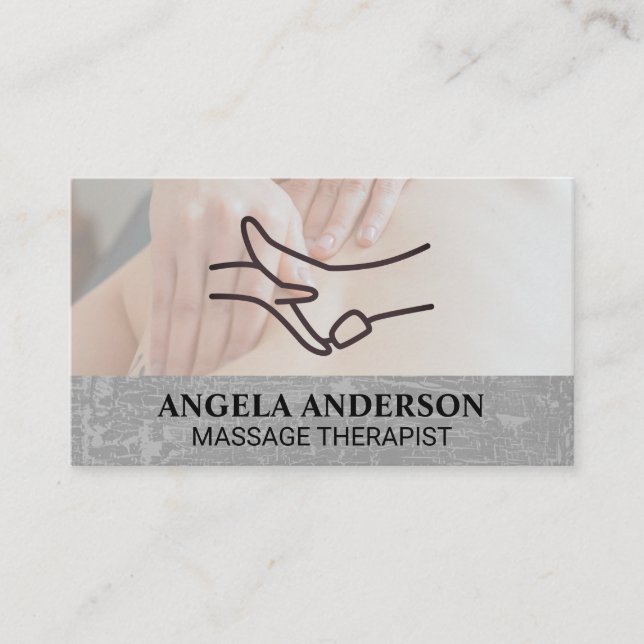 Massage Therapy Session | Foot Massaging Logo Business Card (Front)