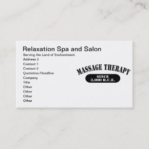 Massage Therapy Since 3,000 B.C.E. Appointment Card