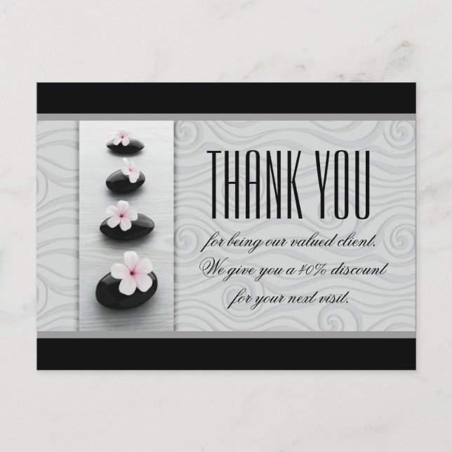Massage Therapy Spa Salon Thank You Coupon Postcard (Front)