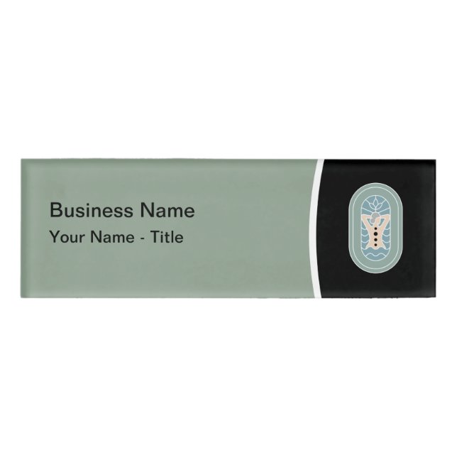 Massage Therapy Staff Modern Name Tags (Front)