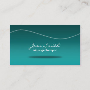 Massage Therapy Stylish Teal Business Card