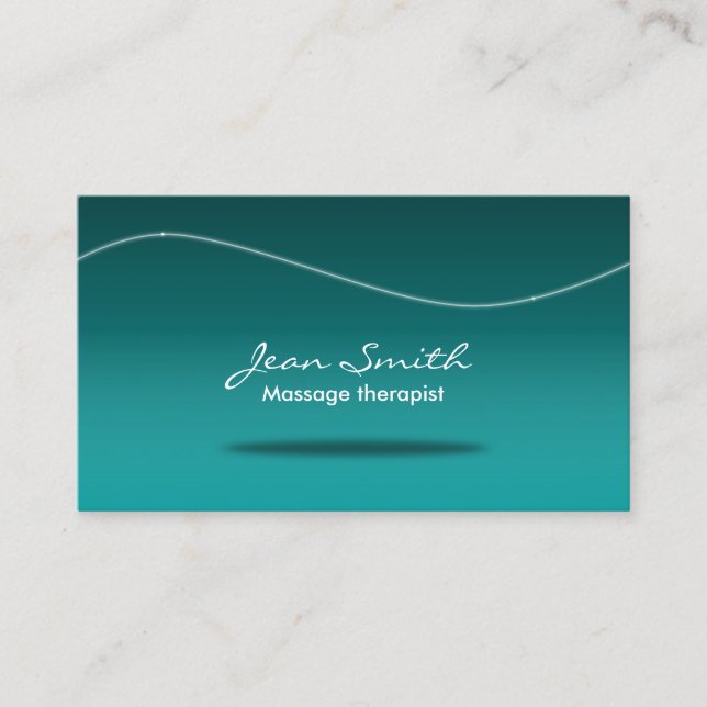 Massage Therapy Stylish Teal Business Card (Front)