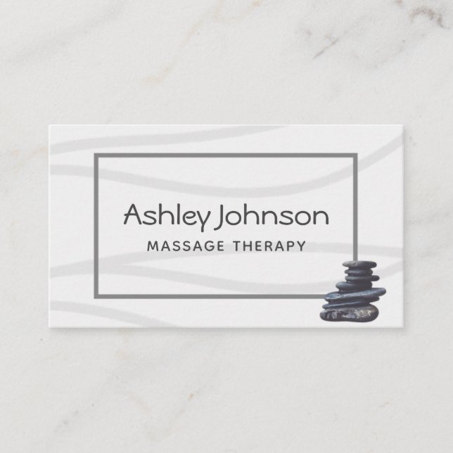 Massage Therapy Therapist Hot Stones Simple Classy Business Card (Front)