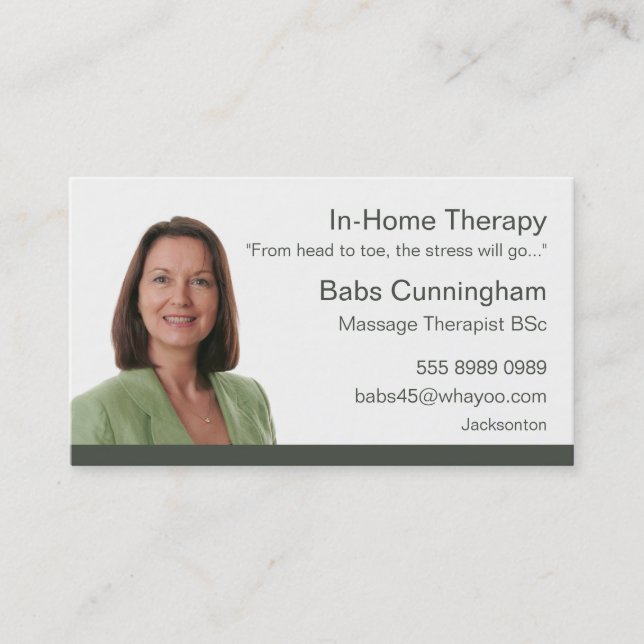 Massage Therapy Trendy Portrait Great Budget Value Business Card (Front)