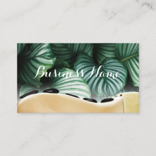 Massage Therapy Tropical Leaves Wellness Spa Business Card