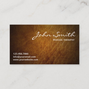 Massage Therapy Vintage Leather Business Card