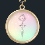 *~* Massage Woman - Moon Sun Nirvana Yoga Reiki Gold Plated Necklace<br><div class="desc">Round Gold Plated Metaphysical Spiritual New Age necklace. JEWELRY WITH INTENTION (R) - Energetically Enhanced Jewellery necklace round and yellow gold plated. As a professional distance spiritual energy healer since 2001, I have learned, developed and utilised the power of energy healing intention. All my JEWELRY WITH INTENTION (R) carries the...</div>