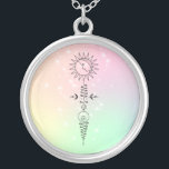 *~* Massage Woman - Moon Sun Nirvana Yoga Reiki Silver Plated Necklace<br><div class="desc">Square Silver Plated Metaphysical Spiritual New Age necklace. * Energy enhanced very calming soft pastel COSMIC Ethereal Sacred Geometry Symbol depicting the path to Enlightenment and Nirvana. You will notice that this design can communicates with you at a very deep level. The background has a pretty sparkling glitter texture with...</div>