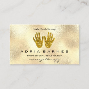 MassageTherapy Reflexology Hands Reiki Rose Gold' Business Card