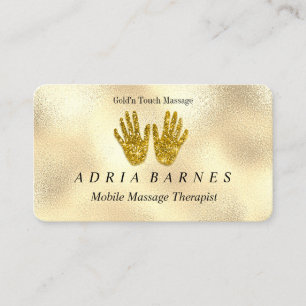 MassageTherapy Reflexology Hands Reiki Rose Gold' Business Card