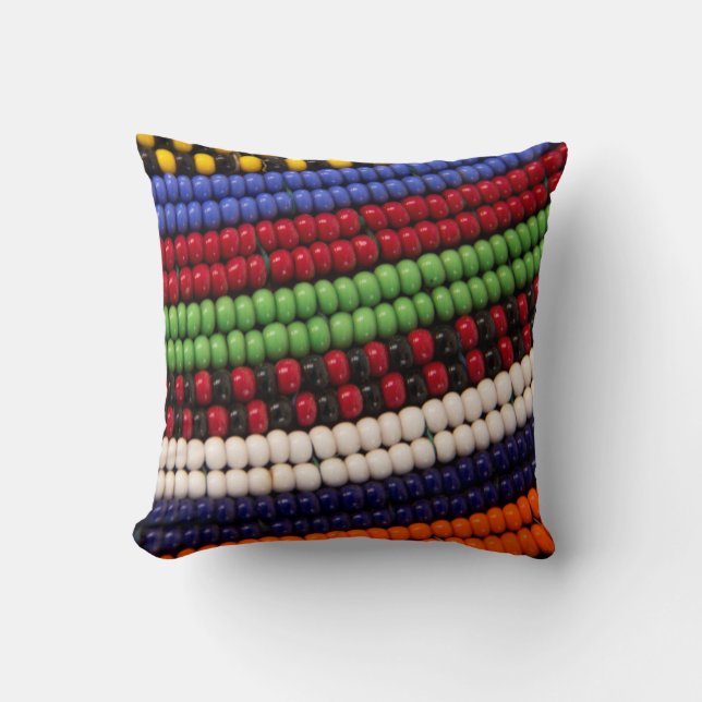 Massai Tribal Bead Pattern Cushion (Front)
