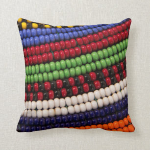 Massai Tribal Bead Pattern Cushion