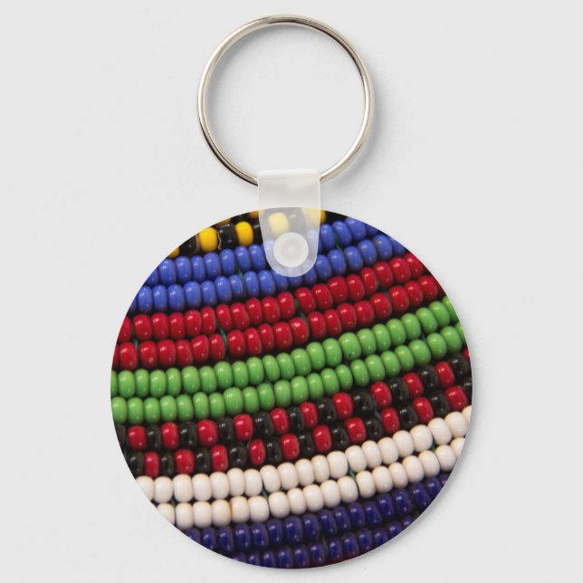 Massai Tribal Bead Pattern Key Ring (Front)